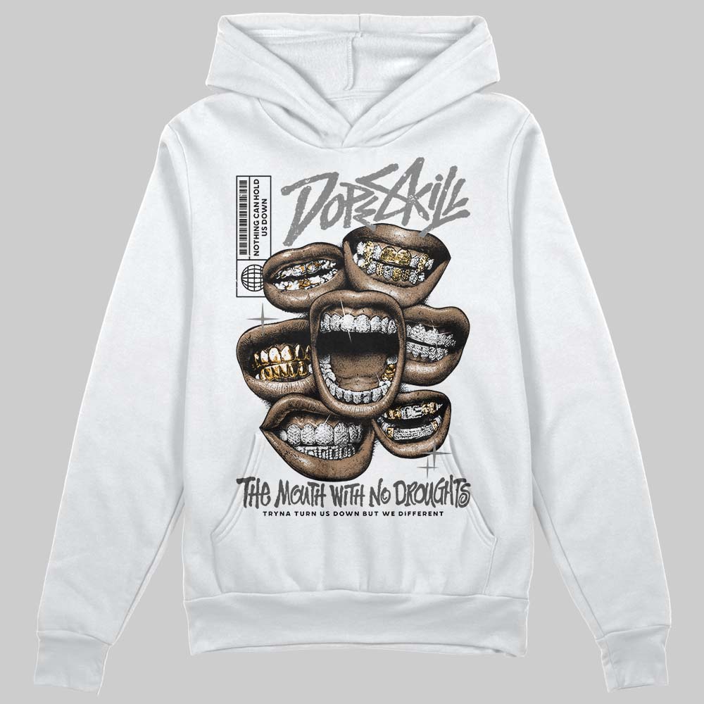 Jordan 10 Retro Shadow (2025) DopeSkill Hoodie Sweatshirt The Mouth With No Droughts Graphic Streetwear - White