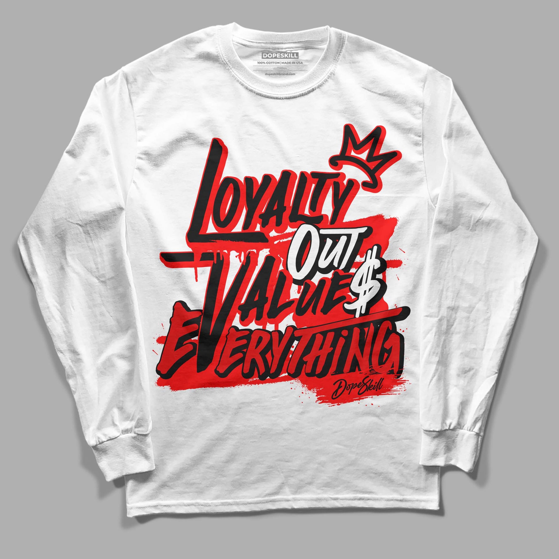 Jordan 1 Retro High OG "Satin Bred" DopeSkill Long Sleeve T-Shirt LOVE Graphic Streetwear - White