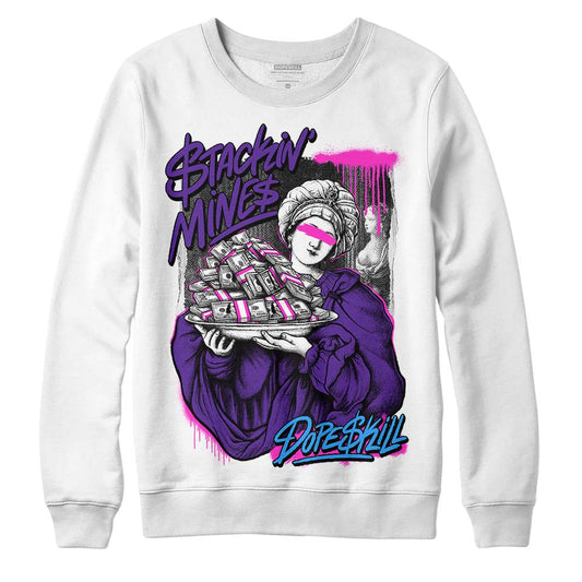 PURPLE Sneakers DopeSkill Sweatshirt Stackin Mines Graphic Streetwear - White