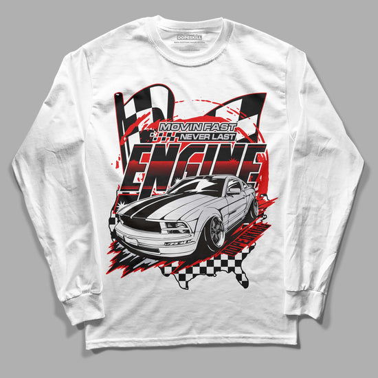 Jordan 4 Retro Red Cement DopeSkill Long Sleeve T-Shirt ENGINE Tshirt Graphic Streetwear - White