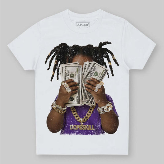 PURPLE Sneakers DopeSkill Toddler Kids T-shirt Rich Youth Graphic Streetwear  - White