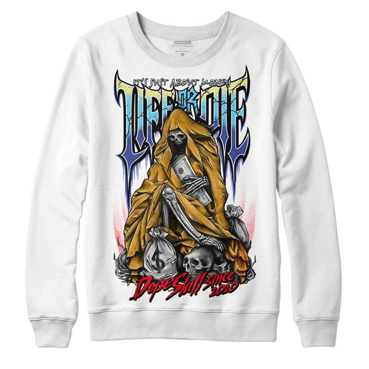 Jordan 1 Mid GS 'Six Championships' DopeSkill Sweatshirt Life or Die Graphic Streetwear - White