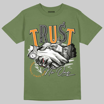 Jordan 5 "Olive" DopeSkill Olive T-shirt Trust No One Graphic Streetwear