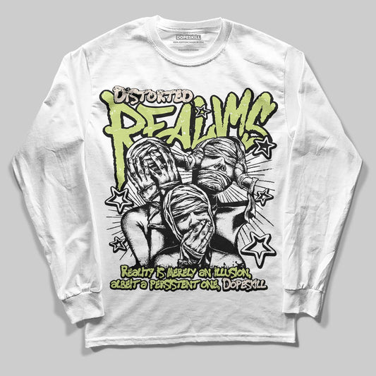 Jordan 5 “Luminous Green” DopeSkill Long Sleeve T-Shirt Distorted Realms Graphic Streetwear - White