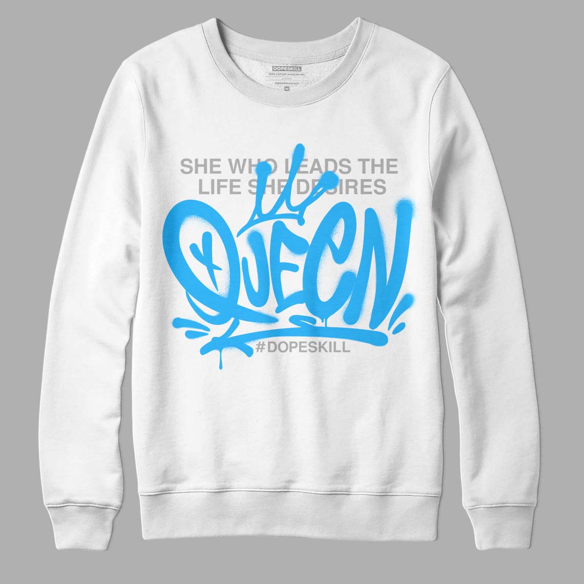 Jordan 2 Low "University Blue" DopeSkill Sweatshirt Queen Graphic Streetwear - White 