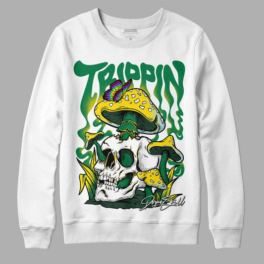 Jordan 5 “Lucky Green” DopeSkill Sweatshirt Trippin Graphic Streetwear - White