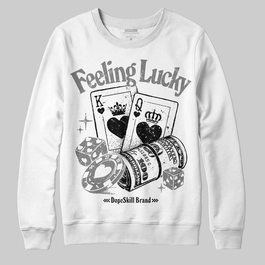 Grey Sneakers DopeSkill Sweatshirt Feeling Lucky Graphic Streetwear - White