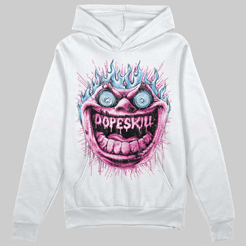 Pink Sneakers DopeSkill Hoodie Sweatshirt Hellfire Graphic Streetwear - White