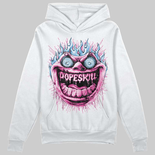 Pink Sneakers DopeSkill Hoodie Sweatshirt Hellfire Graphic Streetwear - White