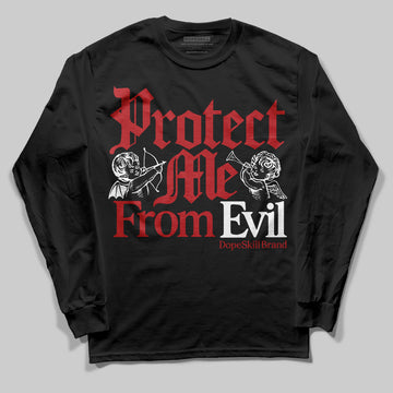 Jordan 12 Retro Flu Game (2025) DopeSkill Long Sleeve T-Shirt Protect Me From Evil Graphic Streetwear - Black