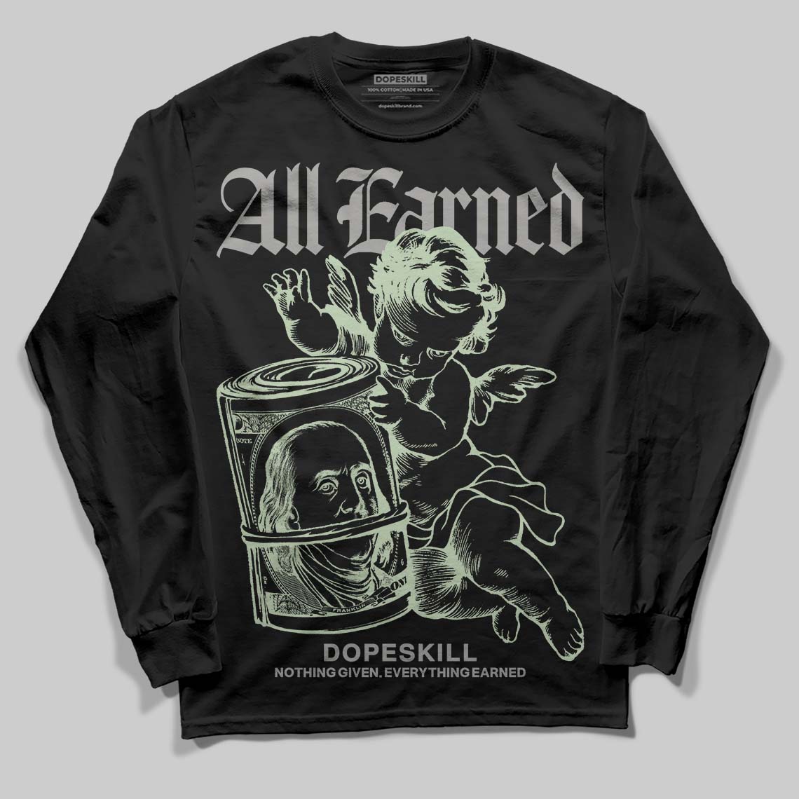 Jordan 4 WMNS “Seafoam” (2025) DopeSkill Long Sleeve T-Shirt All Earned Graphic Streetwear