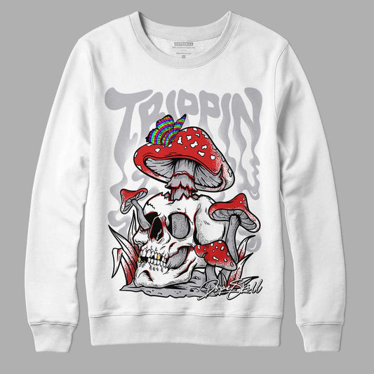 Jordan 13 “Wolf Grey” DopeSkill Sweatshirt Trippin Graphic Streetwear - White