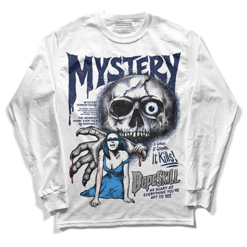 Jordan Spiz’ike Low “White/Obsidian” DopeSkill Long Sleeve T-Shirt Mystery Ghostly Grasp Graphic Streetwear - WHite