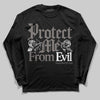 Jordan 4 Retro Cave Stone DopeSkill Long Sleeve T-Shirt Protect Me From Evil Graphic Streetwear - Black