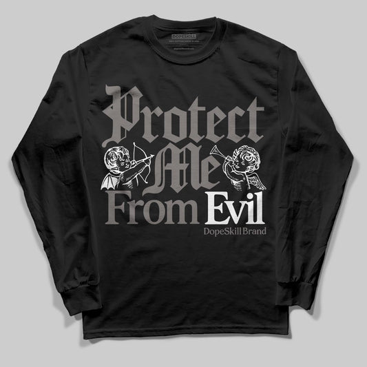 Jordan 4 Retro Cave Stone DopeSkill Long Sleeve T-Shirt Protect Me From Evil Graphic Streetwear - Black