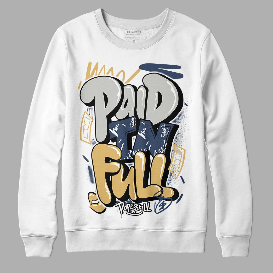 A Ma Maniere x Jordan 5 Dawn “Photon Dust” DopeSkill Sweatshirt New Paid In Full Graphic Streetwear - White