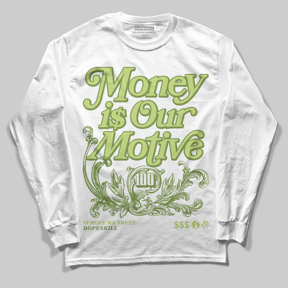 Dunk Low Pro SB 'Fruity Pack - Green Apple' DopeSkill Long Sleeve T-Shirt Money Is Our Motive Typo Graphic Streetwear - White