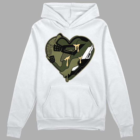 Jordan 4 Retro SE Craft Medium Olive DopeSkill Hoodie Sweatshirt Heart Jordan 4  Graphic Streetwear - White 
