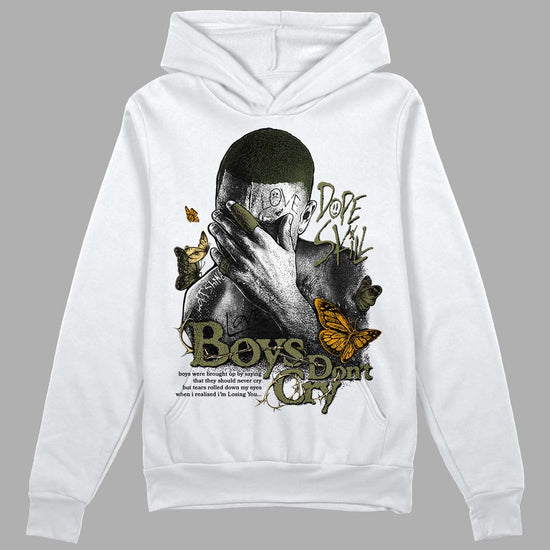 Jordan 4 Retro SE Craft Medium Olive DopeSkill Hoodie Sweatshirt Boys Don't Cry Graphic Streetwear - White 