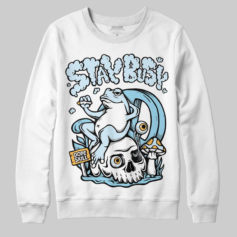 Vans Knu Stack Vintage Satin Dream Blue DopeSkill Sweatshirt Stay Busy Graphic Streetwear - White