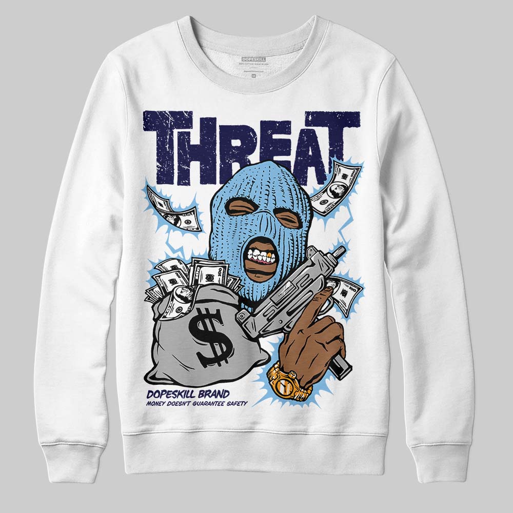 University Blue Sneakers DopeSkill Sweatshirt Under Threat Graphic Streetwear - White