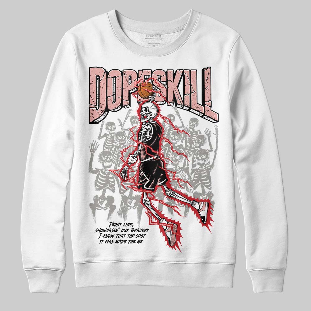 Jordan 1 Low OG “Rust Pink” DopeSkill Sweatshirt Thunder Dunk Graphic Streetwear - White 