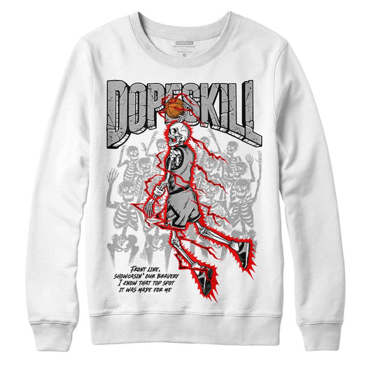 Jordan 1 Low OG “Shadow” DopeSkill Sweatshirt Thunder Dunk Graphic Streetwear - White