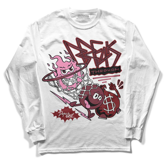 Jordan 1 Retro High OG “Team Red” DopeSkill Long Sleeve T-Shirt Break Through Graphic Streetwear - White