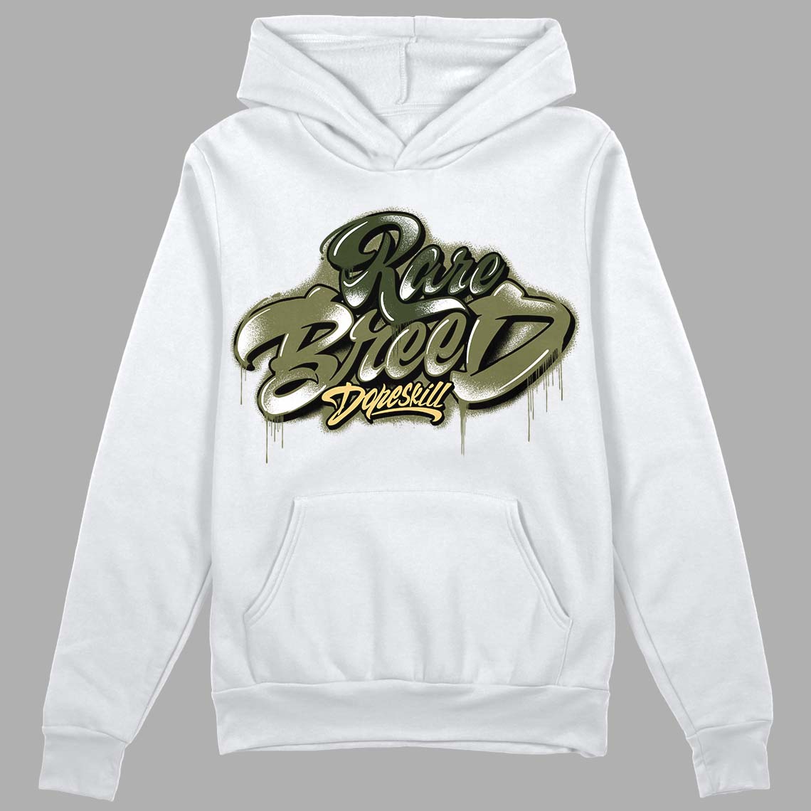 Jordan 4 Retro SE Craft Medium Olive DopeSkill Hoodie Sweatshirt Rare Breed Type Graphic Streetwear - White