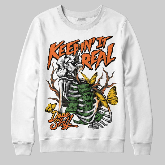Orange, Black and White Sneakers DopeSkill Sweatshirt Keepin' It Real Graphic Streetwear - WHite 