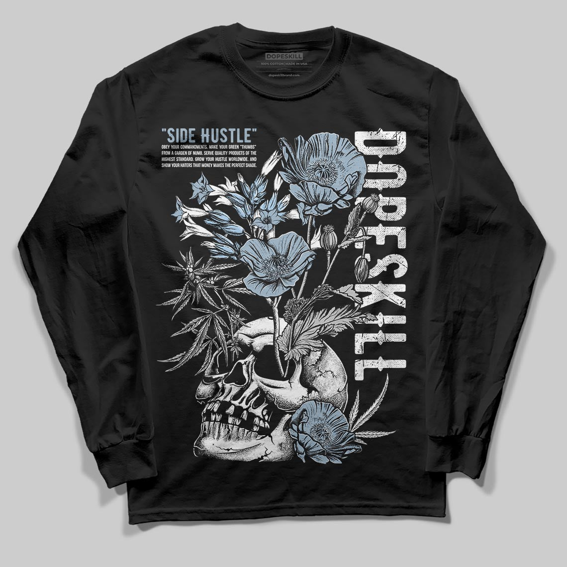Jordan 40 “Blue Suede” DopeSkill Long Sleeve T-Shirt Side Hustle Graphic Streetwear - Black