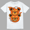 Jordan 12 Retro Brilliant Orange DopeSkill T-Shirt New Double Bear Graphic Streetwear - White