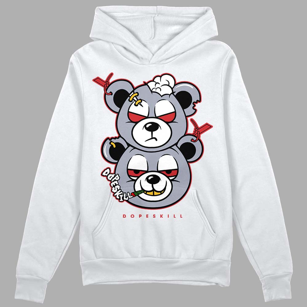 Jordan 4 “Bred Reimagined” DopeSkill Hoodie Sweatshirt New Double Bear Graphic Streetwear - White 