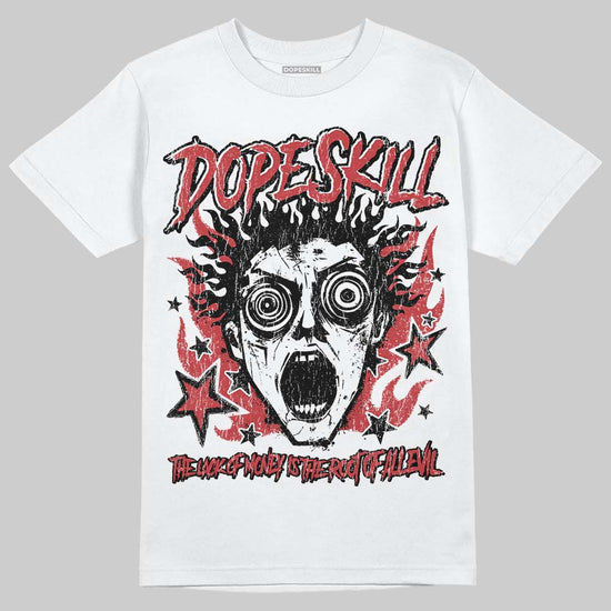 Red Sneakers DopeSkill T-Shirt Root of Evil Graphic Streetwear - White