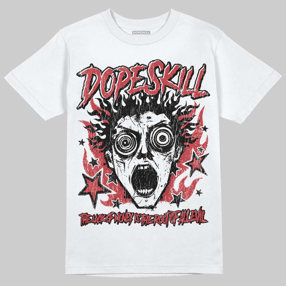 Red Sneakers DopeSkill T-Shirt Root of Evil Graphic Streetwear - White
