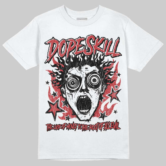 Red Sneakers DopeSkill T-Shirt Root of Evil Graphic Streetwear - White
