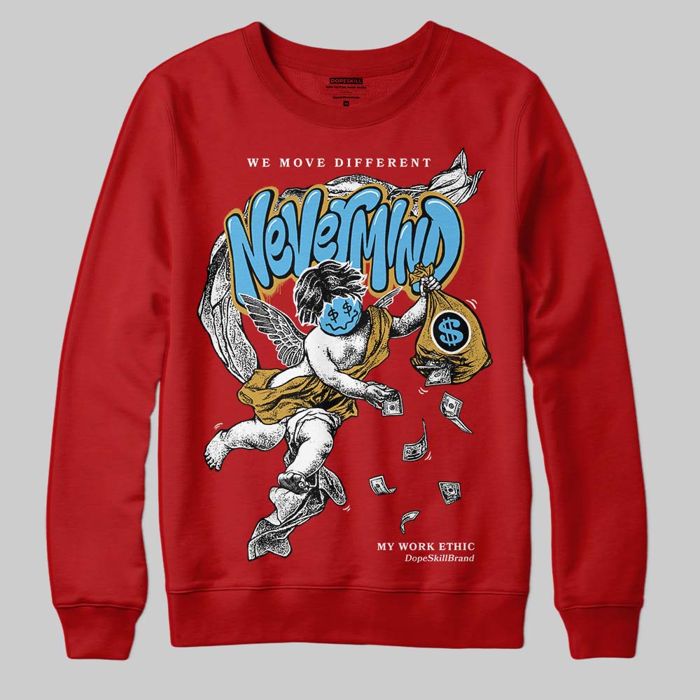 Nigel Sylvester x Air Jordan 4 ‘Brick by Brick’ DopeSkill Sweatshirt Nevermind Graphic Streetwear - Red