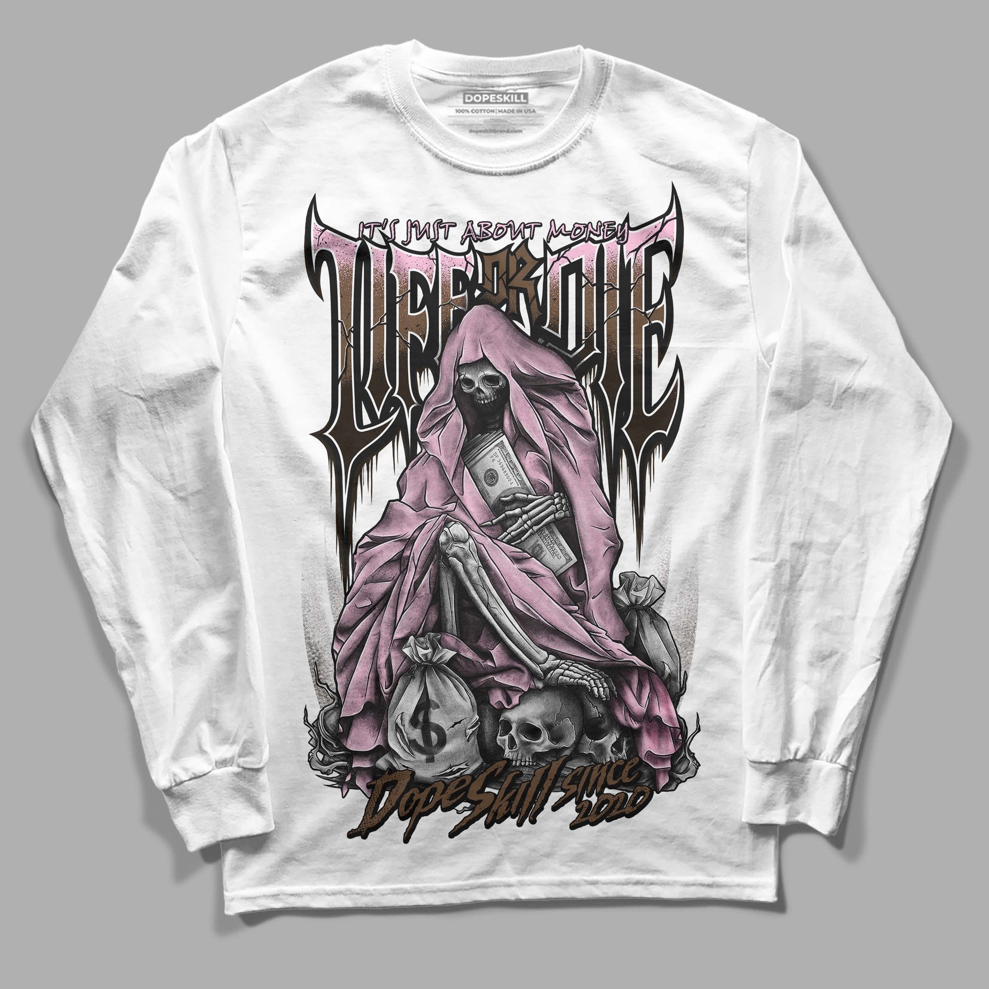 Jordan 11 Retro Neapolitan DopeSkill Long Sleeve T-Shirt Life or Die Graphic Streetwear