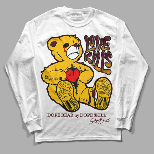 Dunk Yellow Bordeaux DopeSkill Long Sleeve T-Shirt Love Kills Graphic Streetwear - White