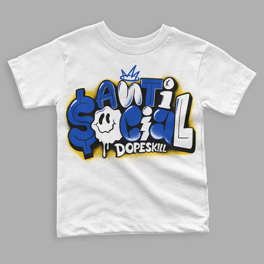 Jordan 14 “Laney” DopeSkill Toddler Kids T-shirt Anti Social Graphic Streetwear - White