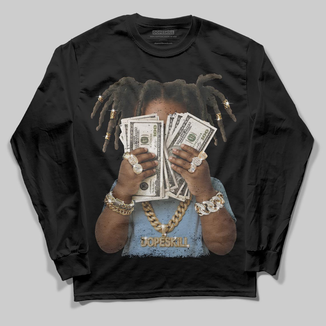 Asics Gel-Cumulus 16 Wash/Independence Blue DopeSkill Long Sleeve T-Shirt Rich Youth Graphic Streetwear - Black