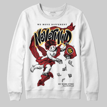 Jordan 14 Retro Ferrari (2025) DopeSkill Sweatshirt Nevermind Graphic Streetwear - White