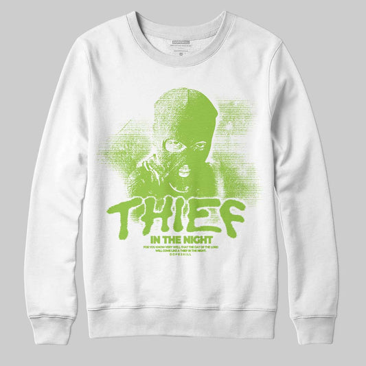 Neon Green Sneakers DopeSkill Sweatshirt Thief In The Night Graphic Streetwear - White