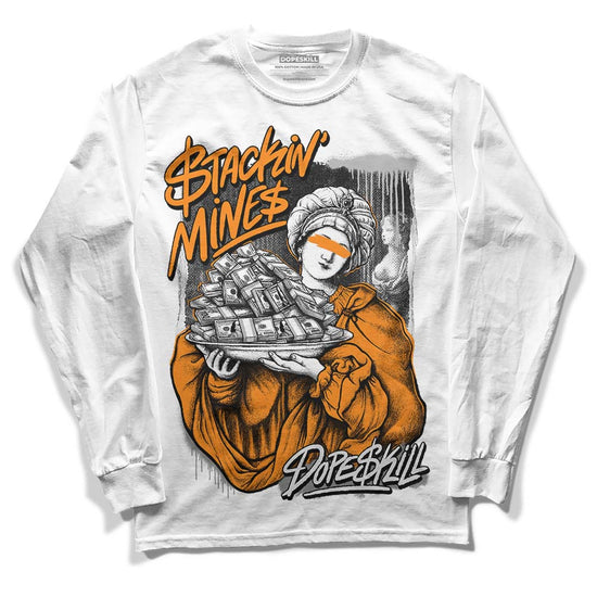 Dunk Low Cool Grey DopeSkill Long Sleeve T-Shirt Stackin Mines Graphic Streetwear - White