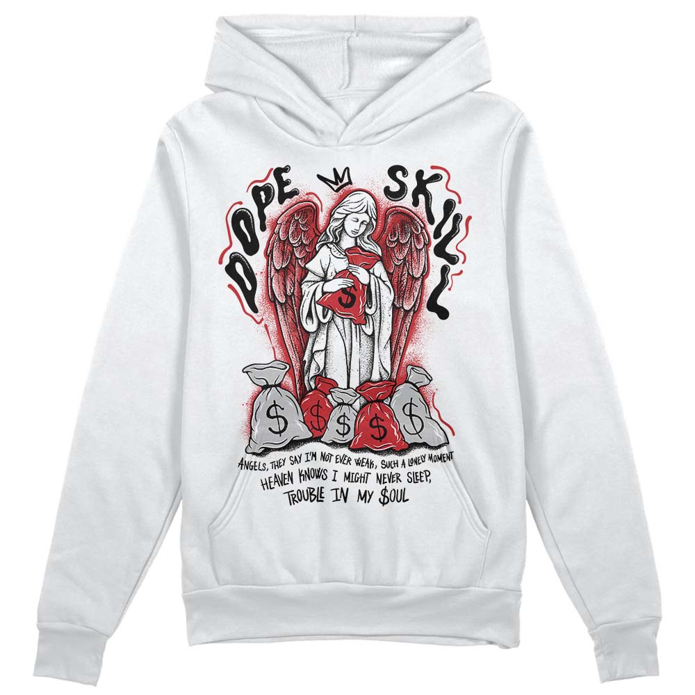 Jordan 12 “Red Taxi” DopeSkill Hoodie Sweatshirt Angels Graphic Streetwear - White