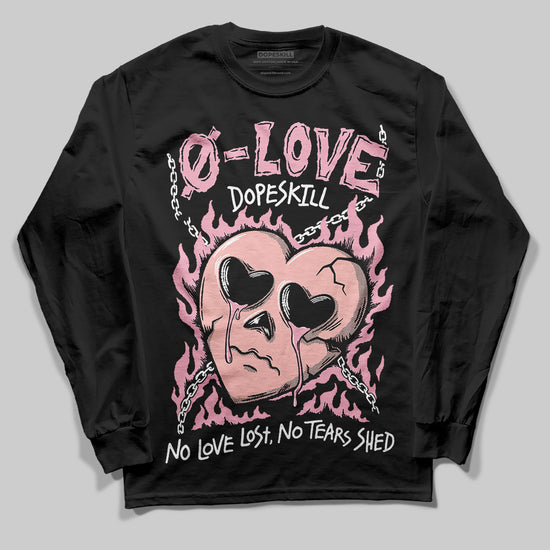 AMIRI White & Pink Stars Court Sneakers DopeSkill Long Sleeve T-Shirt Crying Heart Graphic Streetwear - Black