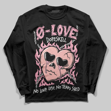 AMIRI White & Pink Stars Court Sneakers DopeSkill Long Sleeve T-Shirt Crying Heart Graphic Streetwear - Black