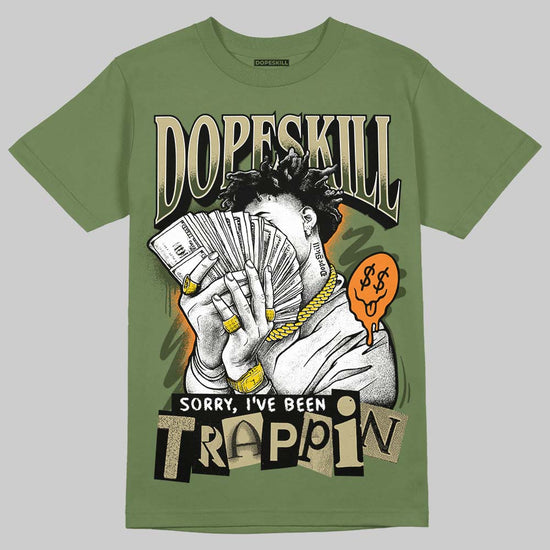Olive Sneakers DopeSkill Olive T-shirt Sorry I've Been Trappin Graphic Streetwear