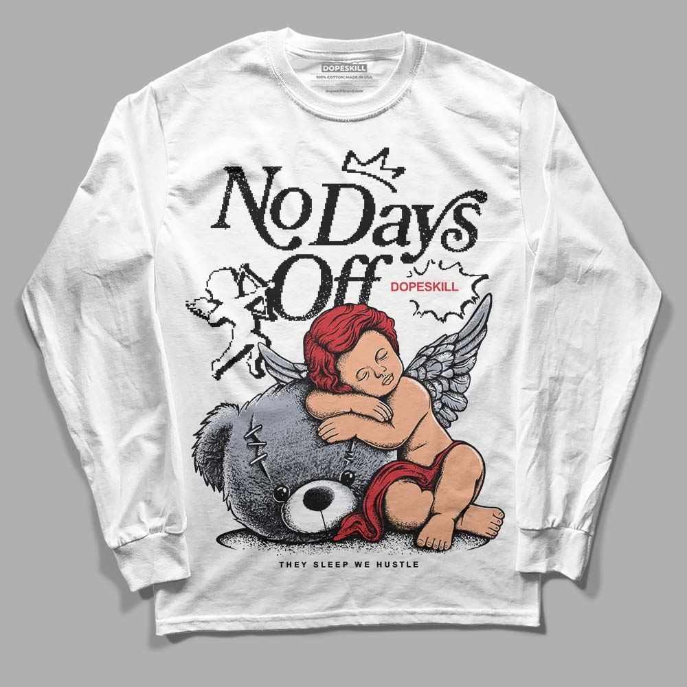 Jordan 4 “Bred Reimagined” DopeSkill Long Sleeve T-Shirt New No Days Off Graphic Streetwear - White 