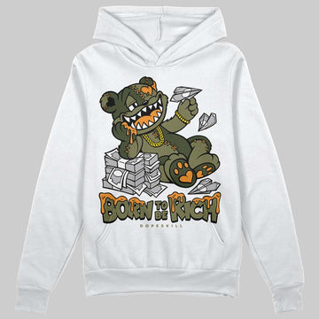 Olive Sneakers DopeSkill Hoodie Sweatshirt Born To Be Rich Graphic Streetwear - White 
